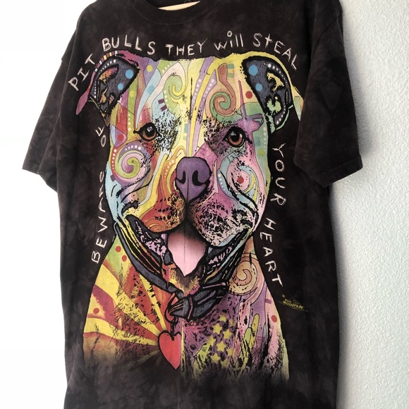 The Mountain Tie Dye Pit Bull Graphic Print Tee - Picture 3 of 5